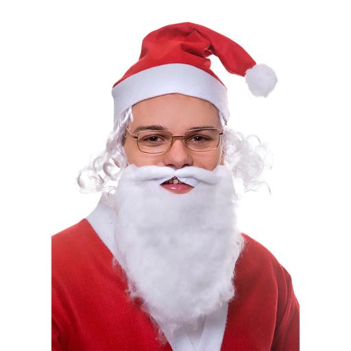 Santa Hat with Hair, beard & Glasses