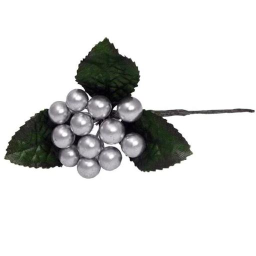 Silver Xmas Berries 10cm