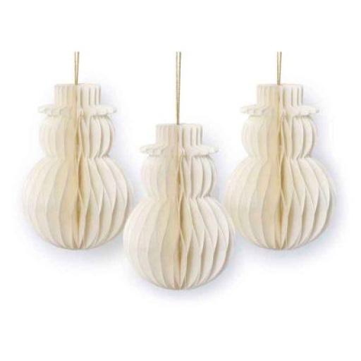 Snowmen Paper Baubles (Pack of 3)