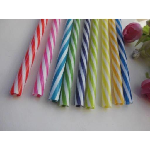 Flexible Drinking Straws Stripes 100pk