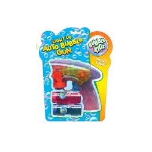 Light  Up  Auto Bubble  Gun  With 2 Bubble  Tubs