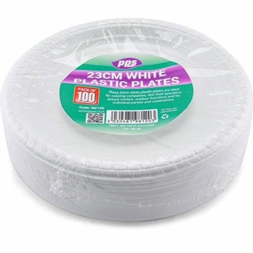 PPS Plastic 100 Plates 23CM