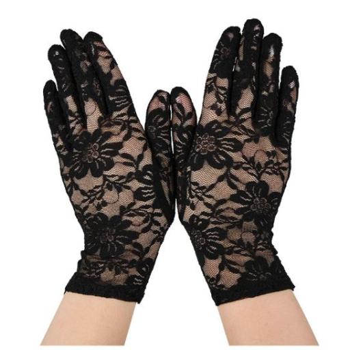 Ladies Lace Gloves - BLACK