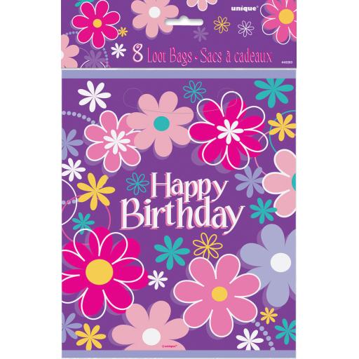 Happy Birthday Blossom Loot Bags 8pk