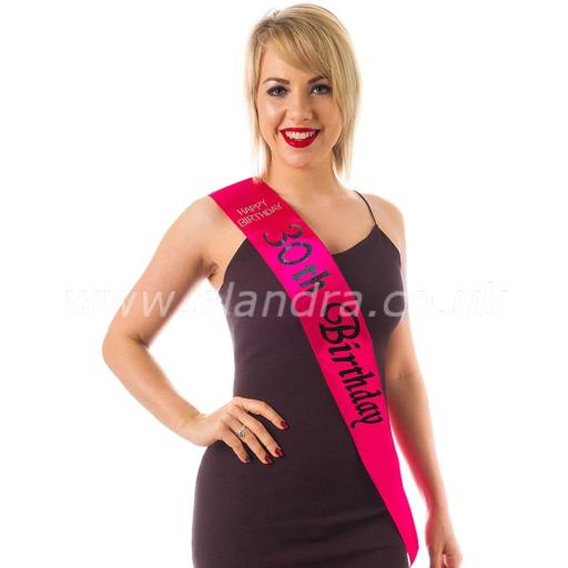 Pink Diamante 30th Sash