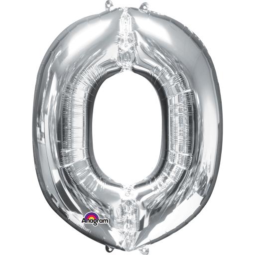 Balloon Air-Filled Letter  O Silver 16in