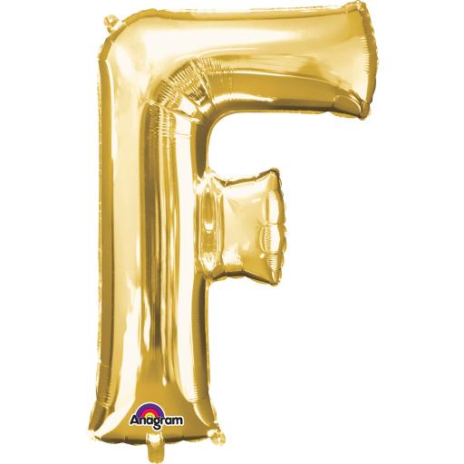 Balloon Air-Filled Letter F Gold 16in