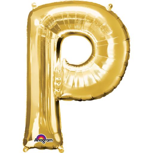 Balloon Air-Filled Letter  P Gold 16in