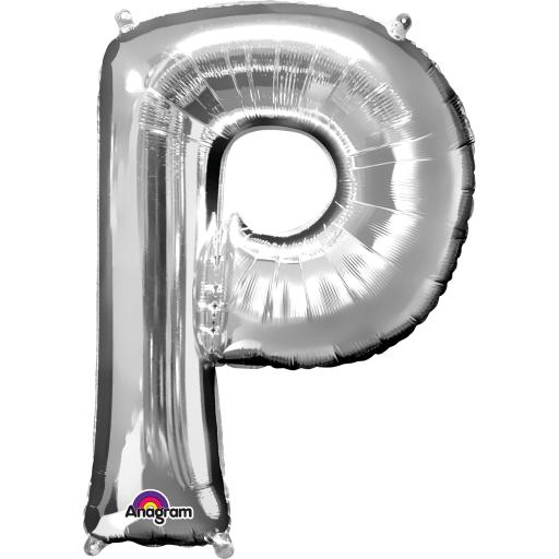 Balloon Air-Filled Letter  P Silver 16in