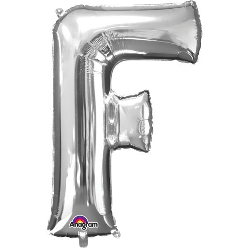 Balloon Air-Filled Letter  F Silver 16in