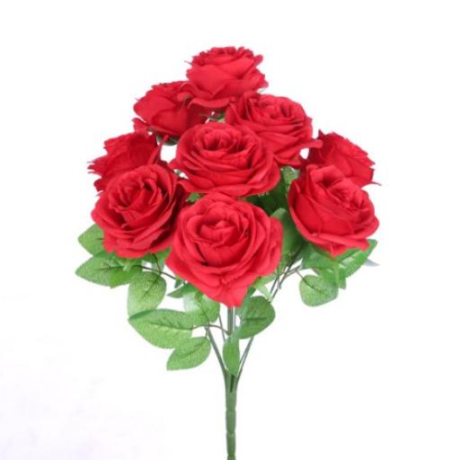 42 Cm Open Rose Bush  Red