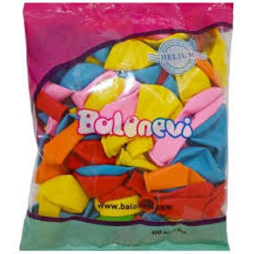 Balonevi Assorted Pastel Latex Balloon 12in 100pc