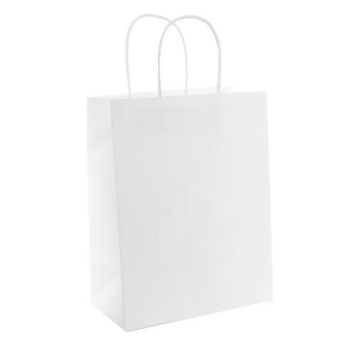 Kraft Paper Bag White (H23cm W18cm D10cm) 10pk