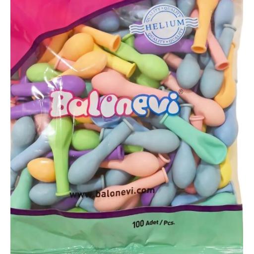 Balonevi Assorted Macaron Latex Balloon 5in  100pc