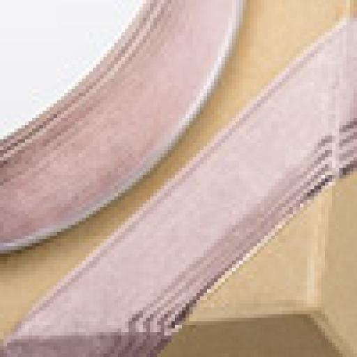 Organza Ribbon with Wired Edge 23MM X 10M Rose Gold