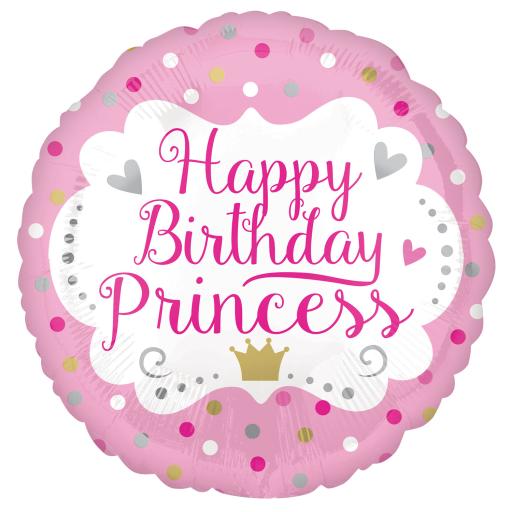 Happy Birthday Princess Standard HX Foil Balloons 18"