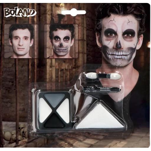 Make-up kit Skull (grease face paint, sponge and applicator)