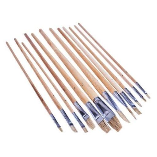 12pc Flat Tip Art Brush Set - Xl