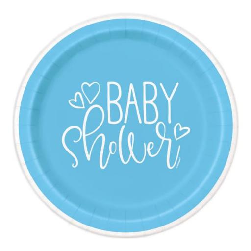 Baby Shower Paper Plates Blue 8pk