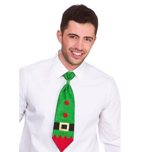 Glitter Christmas Tie - Elf