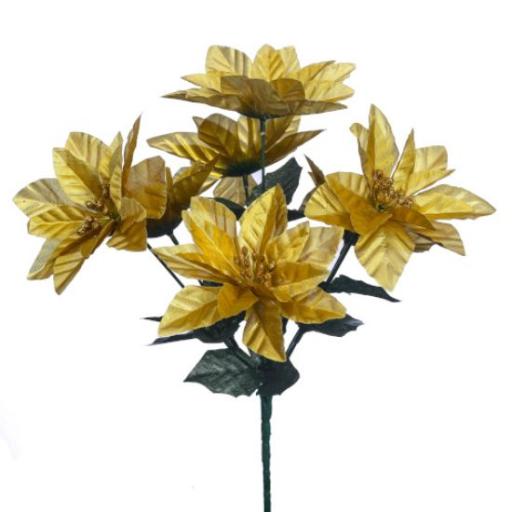 Poinsettia Bush Metallic Gold