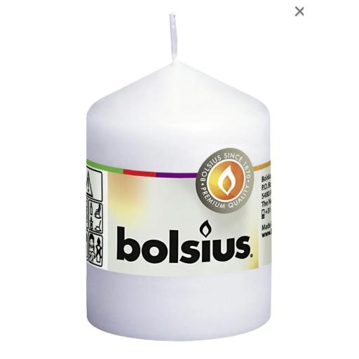 Bolsius Pillar Candle White (80/58 mm)