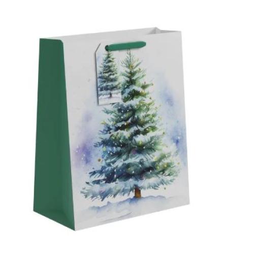 Christmas Tree with Baubles Gift Bag L - 33 x 26.5cm