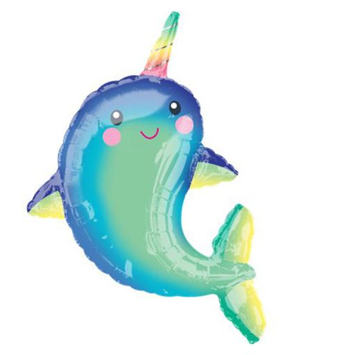 39″ Narwhal Supershape Foil Balloon