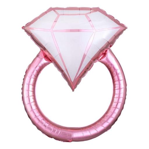 Blush Wedding Ring SuperShape Balloon Multicoloured 30"