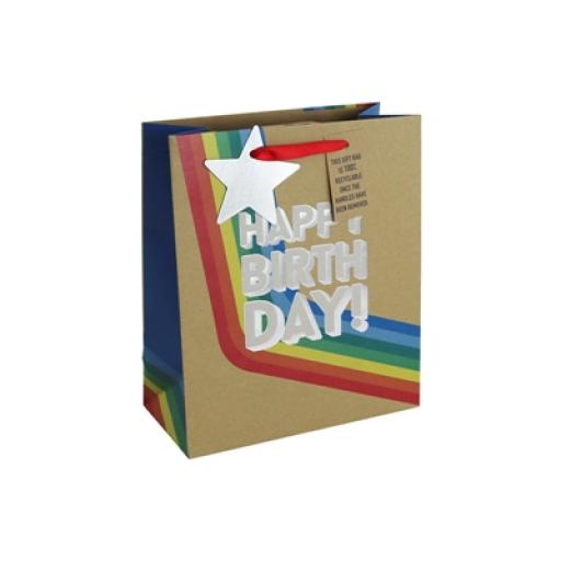 GIFT BAG RAINBOW KRAFT MEDIUM PK6Product Code: 0001124