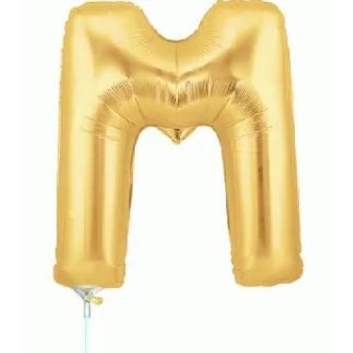 14inch Foil Balloon  Letter M Gold