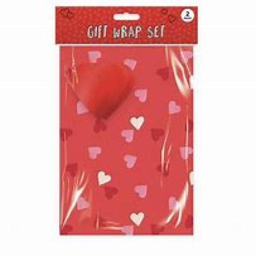 Valentine Gift Wrap Set 2pk