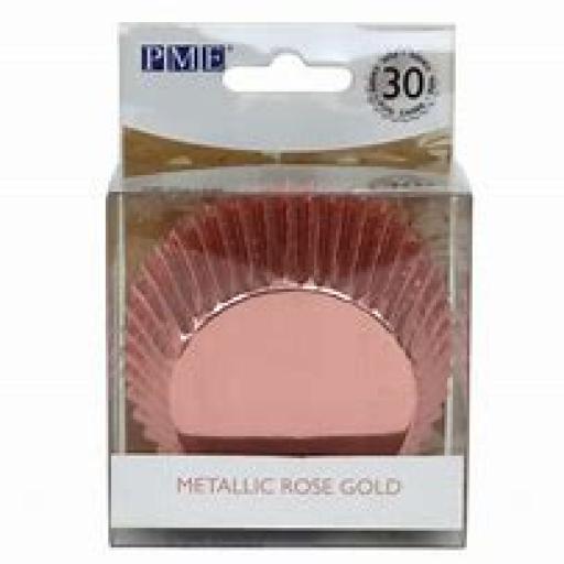 Metallic Baking Cases - Rose Gold Pk/30