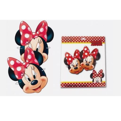 Minnie Mouse Paper Cardboard Masks 6pcs