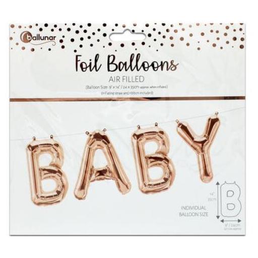 Air-Filled Rose Gold Baby Foil Balloon