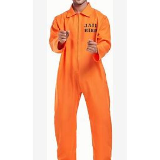 Adult Prisoner Overalls Costume One Size