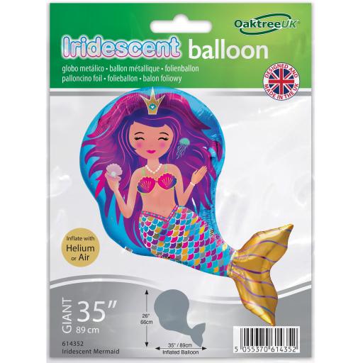 Shape 35inch x 26inch Iridescent Mermaid Foil Balloon