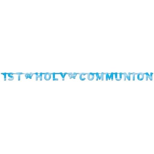 Letter First Holy Communion Banner (One Size) (Blue)