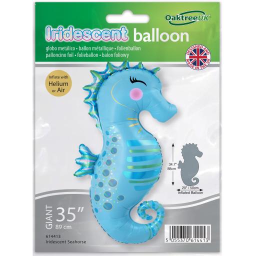 35inch Shape Iridescent Seahorse Foil Balloon