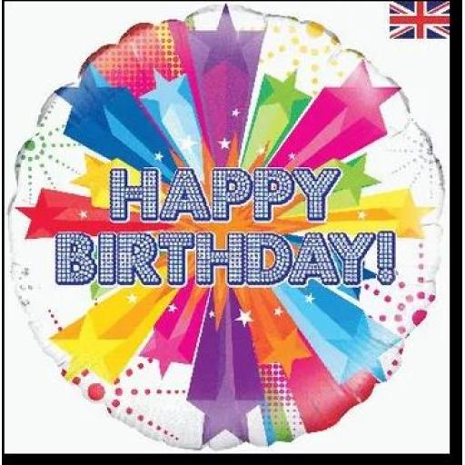 18inch Bright Star Birthday Holographic Foil Balloon