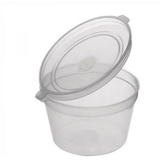 Sauce  Pot & Lids Hinged Plastic 4Oz 50 Pc