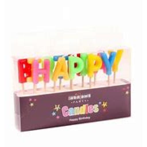 Happy Birthday Multi Colour Pick Candles