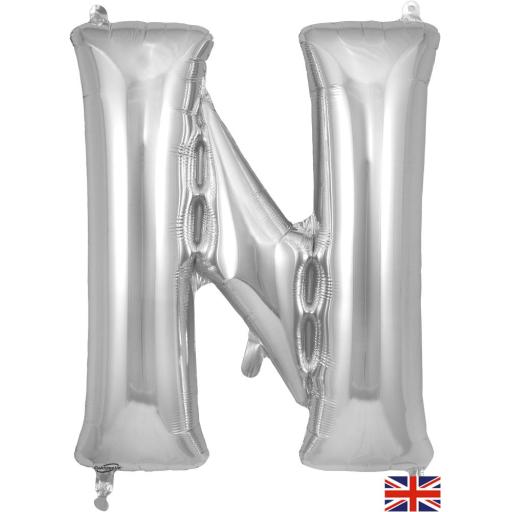 34inch Letter N Silver Foil Balloon