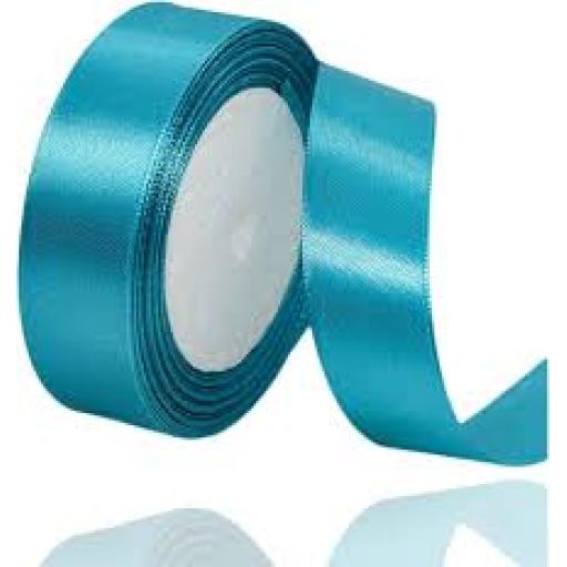 Double Sided Turquoise Satin Ribbon 10mm x 1m