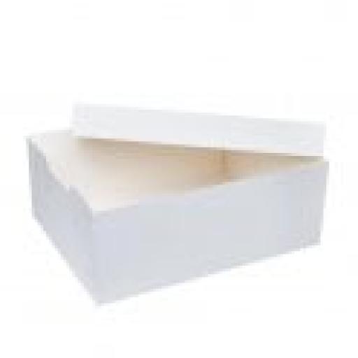 18x14in Cake Box & Lid White Stapleless