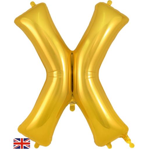 34inch Letter X Gold Foil Balloon