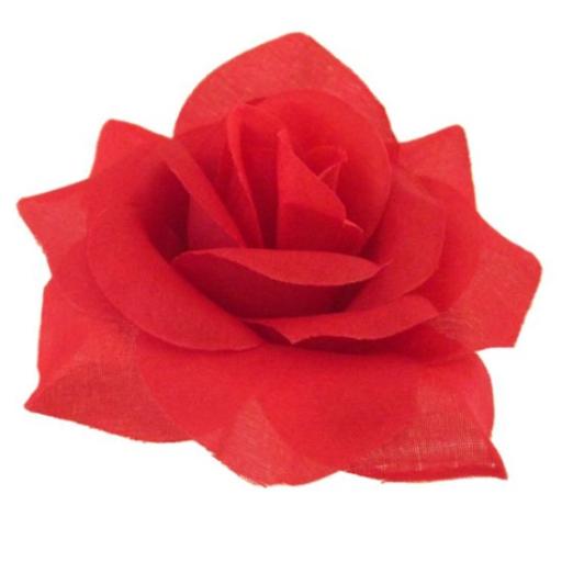 9Cm Single  Open  Diamond  Rose  Head Red X 12Pcs