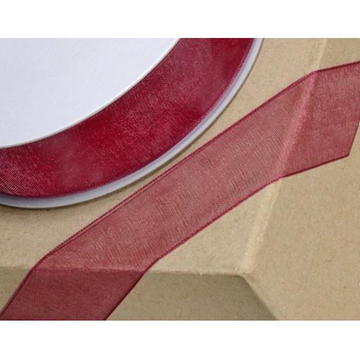 Burgundy Woven Edge 15 Mm x 1M