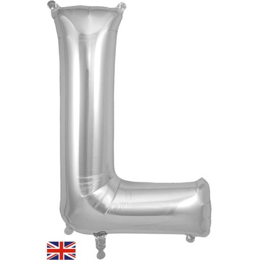 34inch Letter L Silver Foil Balloon