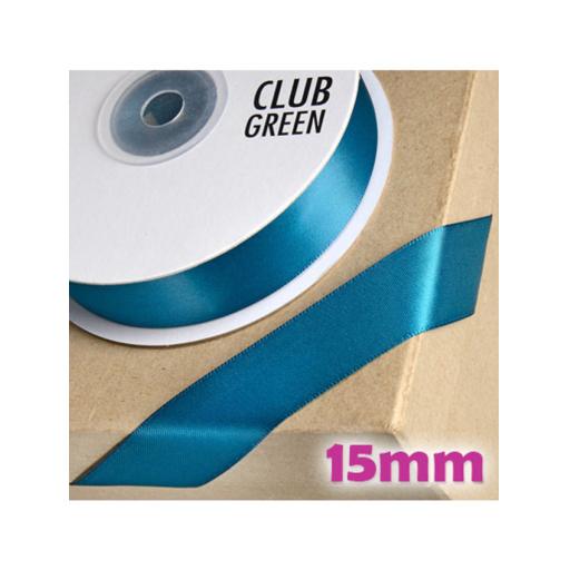 Double Sided Satin Ribbon 15mm x 1M Teal
